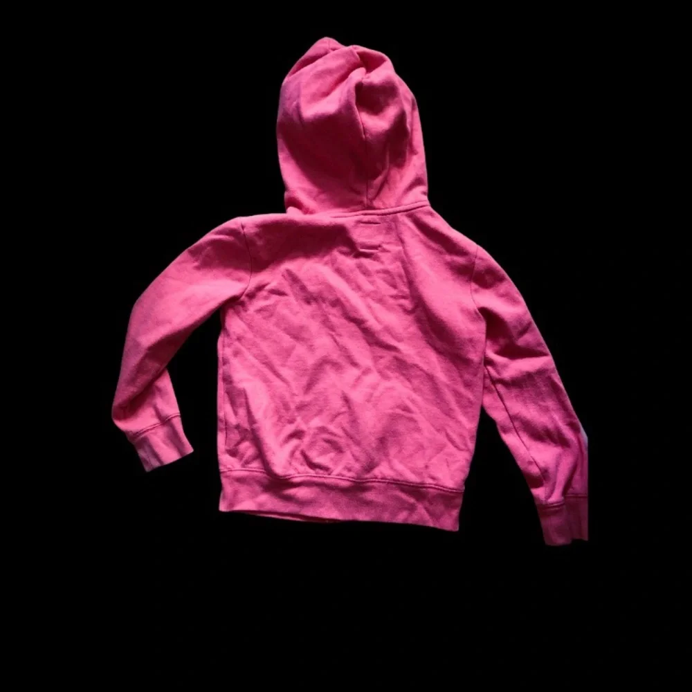 GAP sporty pink zip‎ hoodie white sequin letters sz L